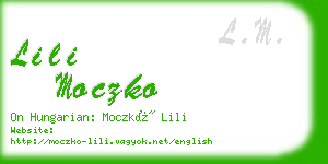 lili moczko business card